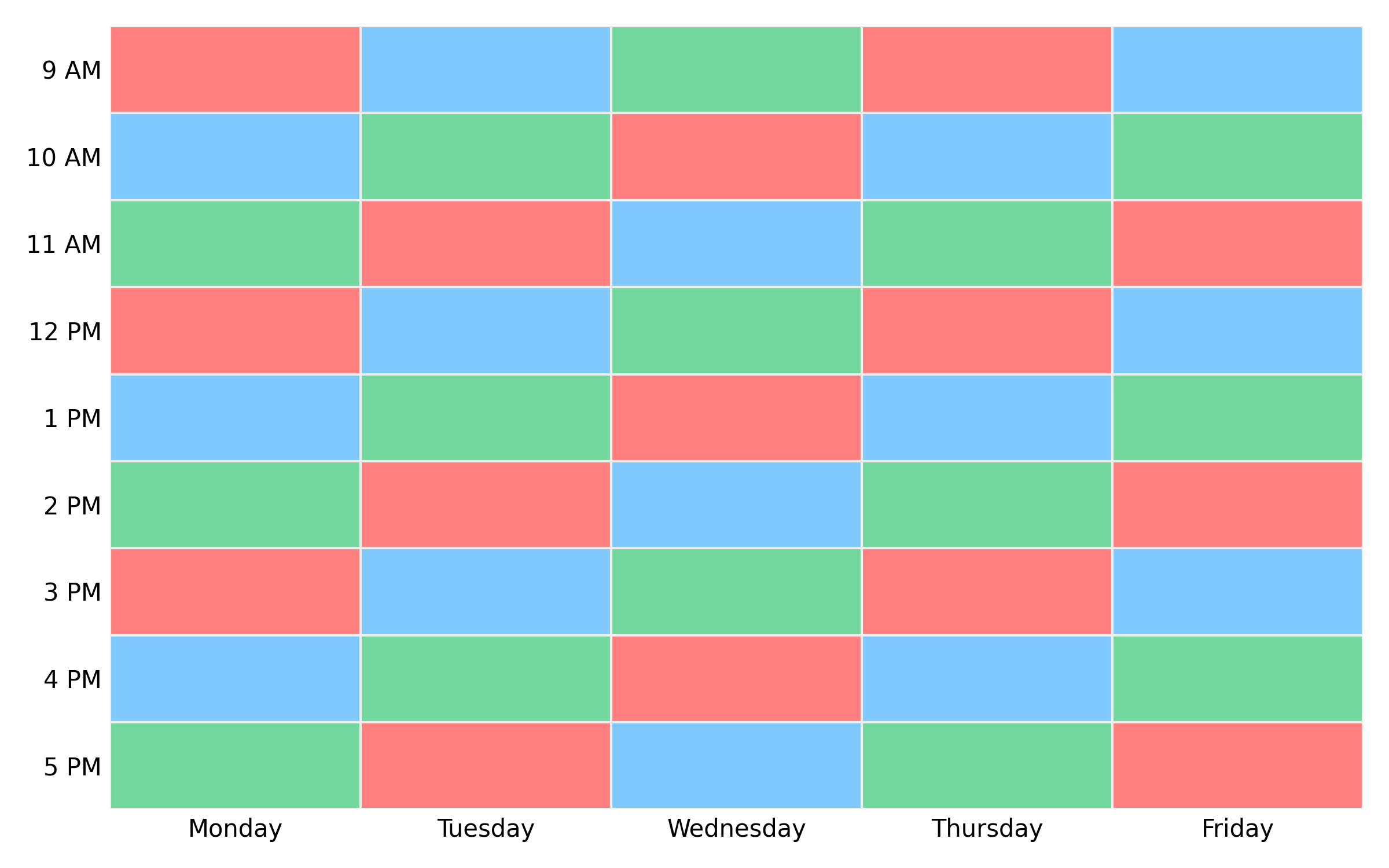 Busy salon booking calendar full of appointments